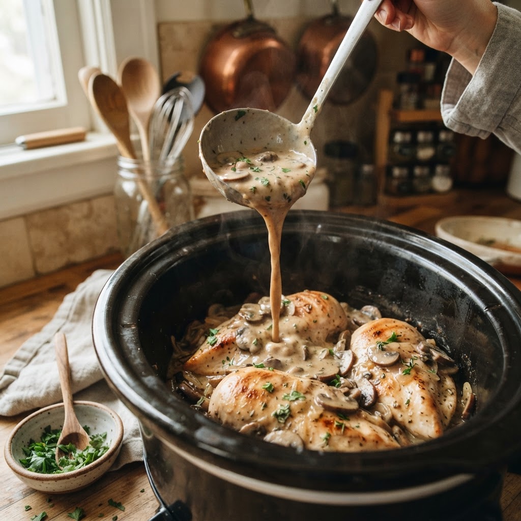 The rich and creamy Marsala wine sauce that makes this dish a true comfort food favorite.
