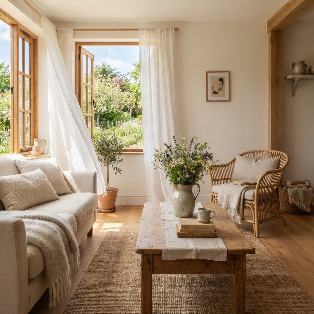 Invite the summer breeze into your home with soft, natural textures.