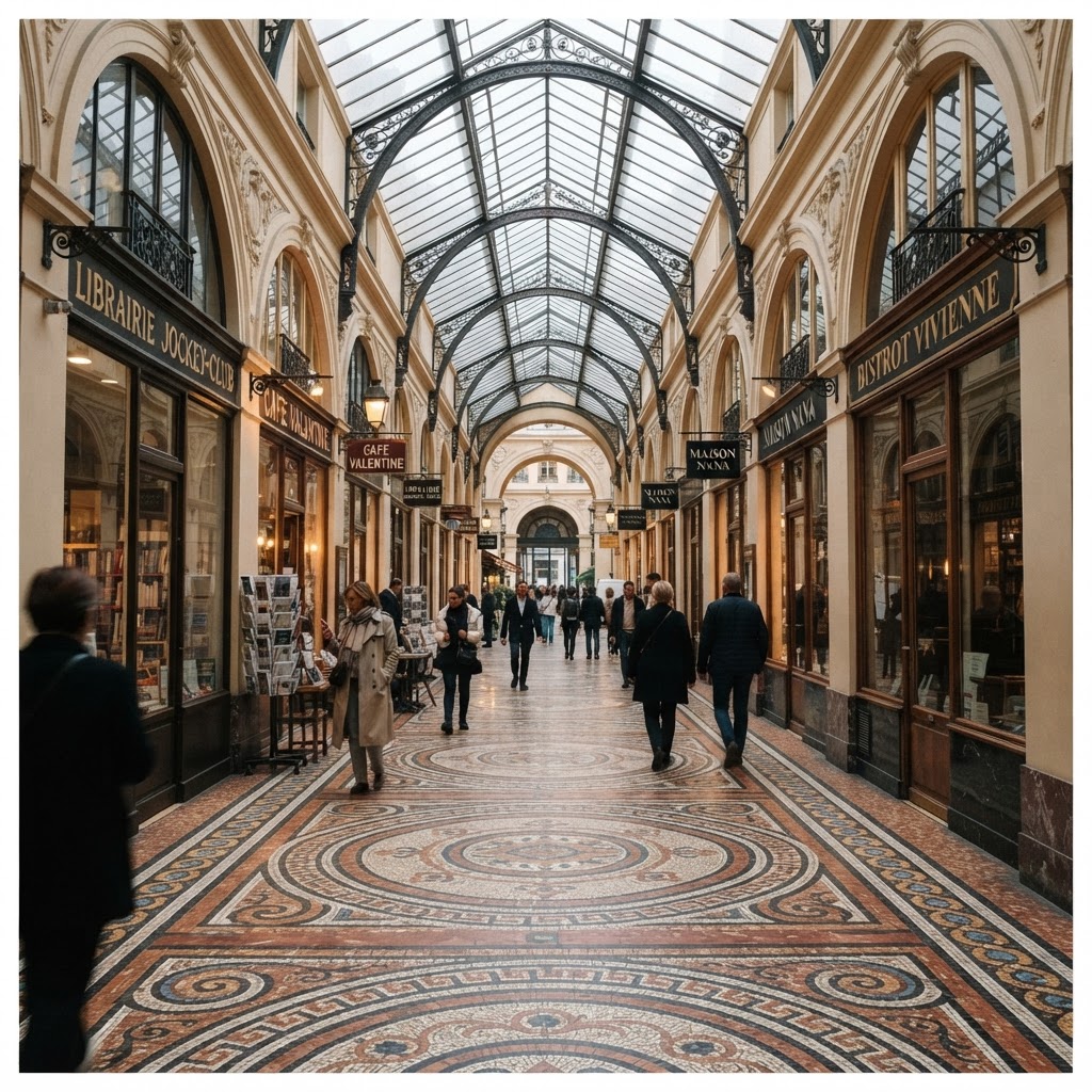 The timeless elegance of Galerie Vivienne's glass roof.
