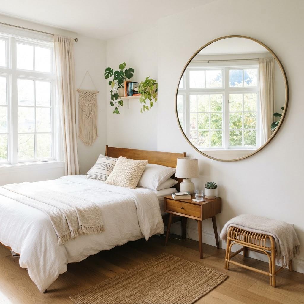 Use mirrors to reflect light and expand your room's perceived size.