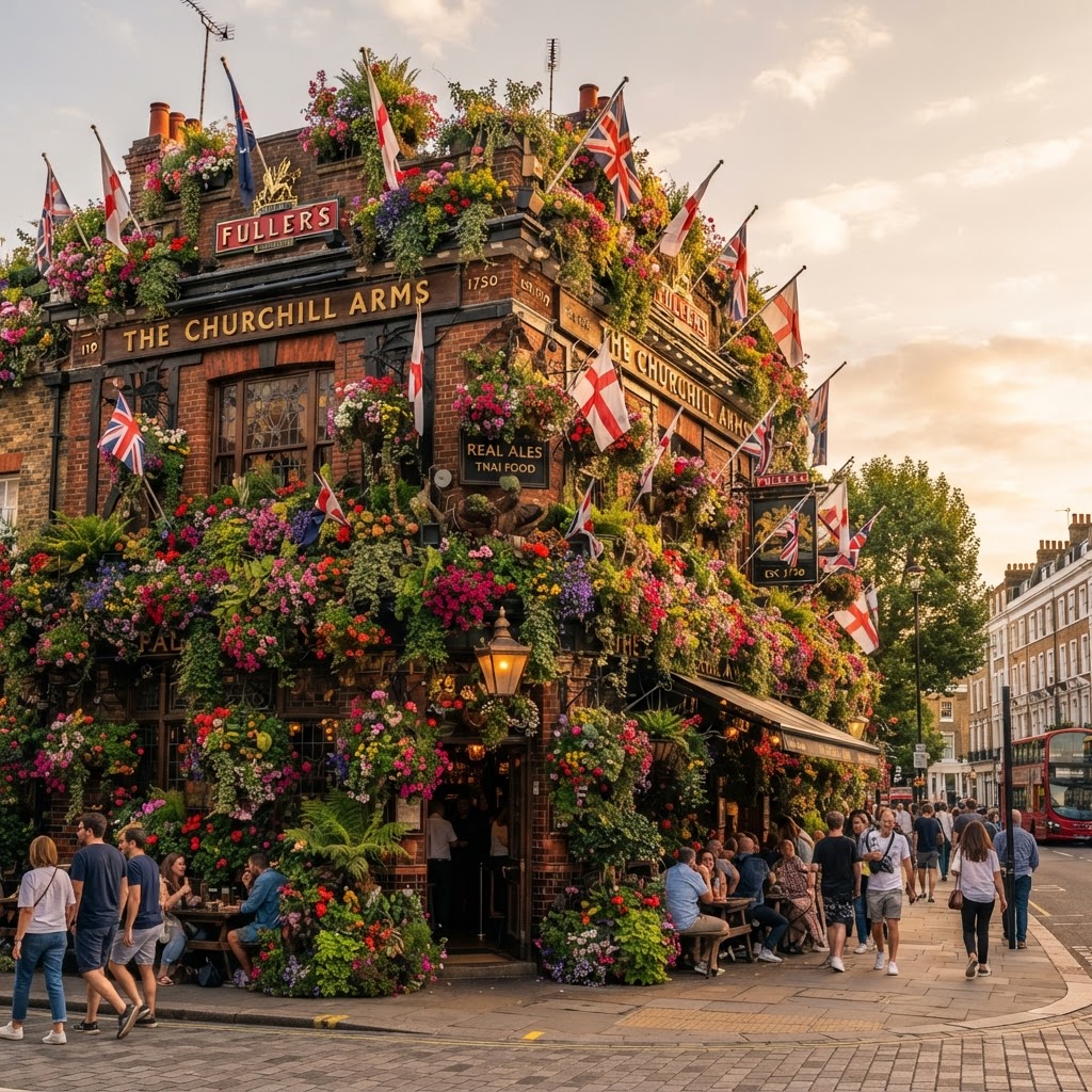 20 Most Photogenic Pubs in London for Instagram 2 The Churchill Arms is legendary for its massive floral exterior display.