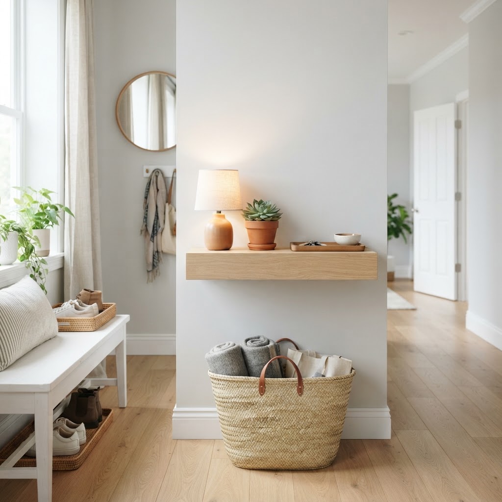 Simple decor touches can make your apartment entryway look professional.