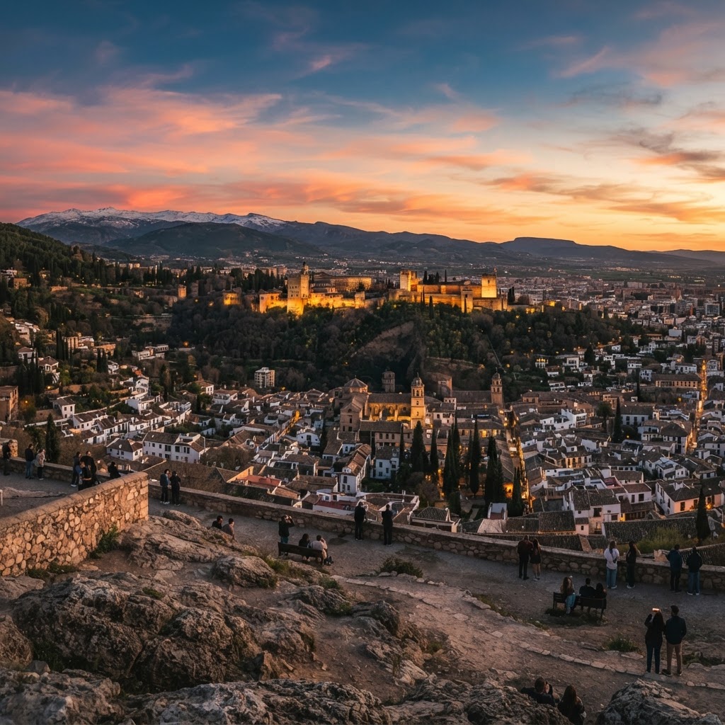 The view from San Miguel Alto is the perfect place to watch the sunset over Granada.