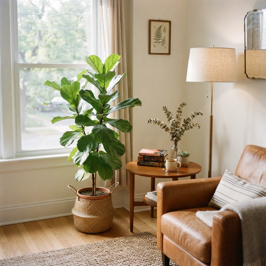 The right lighting and greenery can instantly elevate a boring corner.