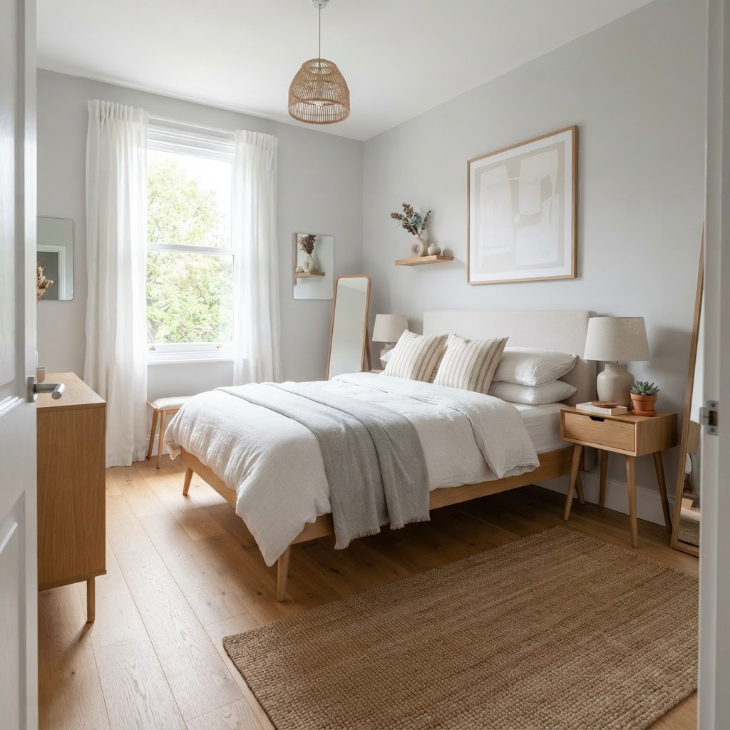 Choosing furniture with legs makes the floor space look bigger.