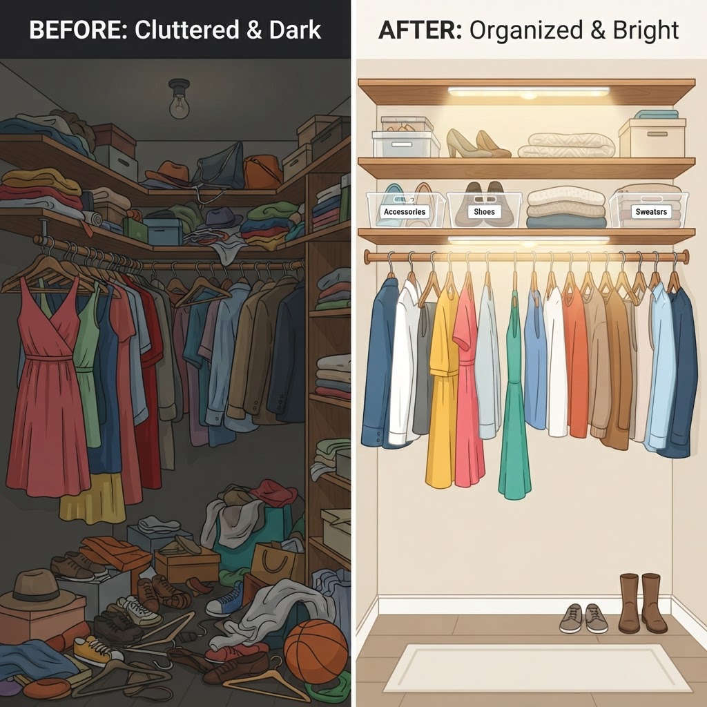 Bright lighting and labels make finding items effortless.