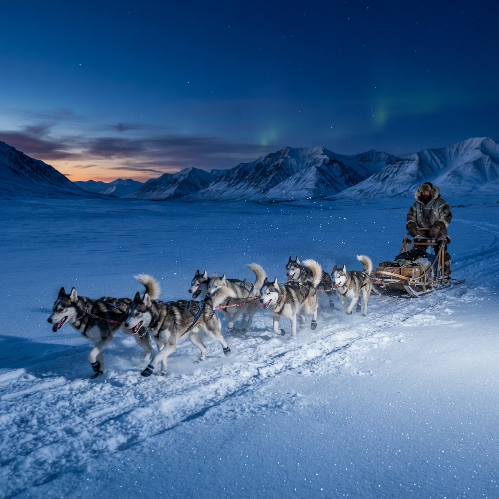 Dog sledding is the ultimate way to traverse the beautiful Arctic wilderness.