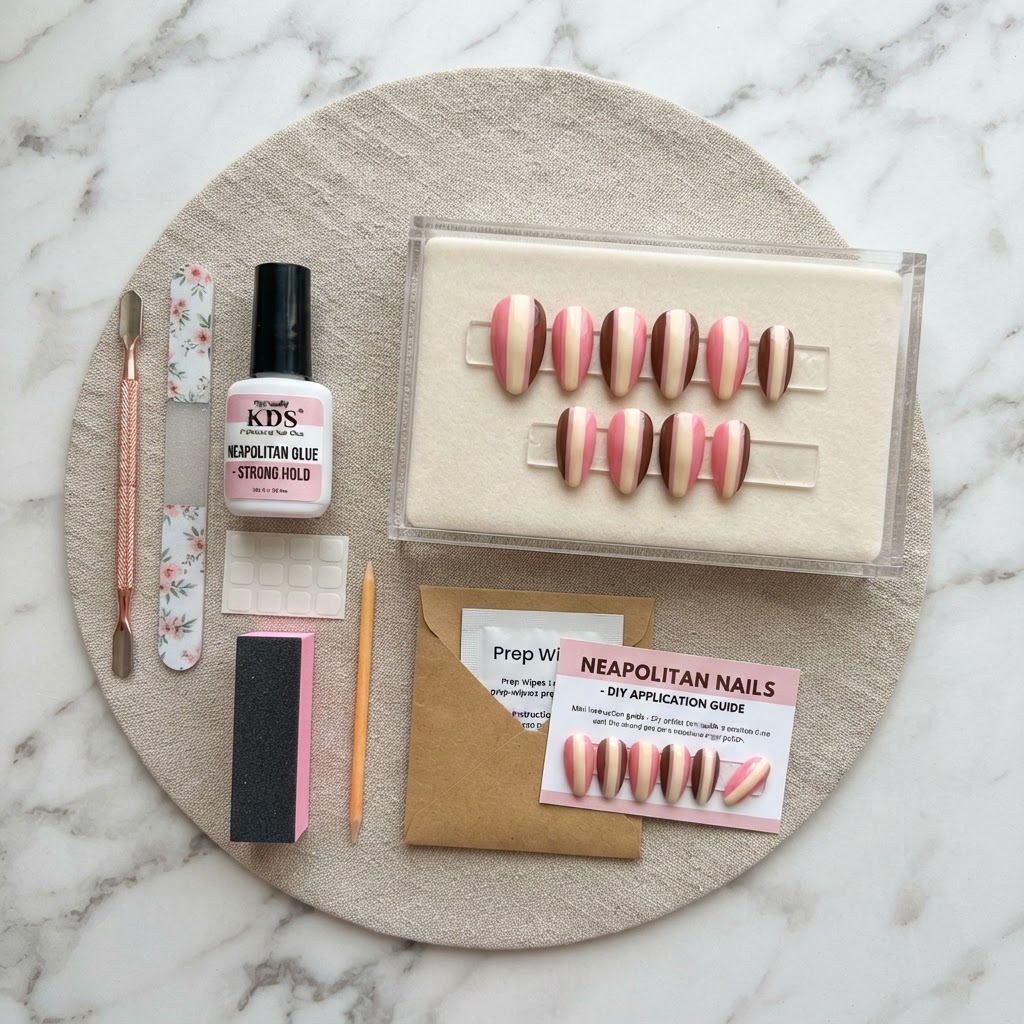 Essential supplies for your at-home press on nail kit.