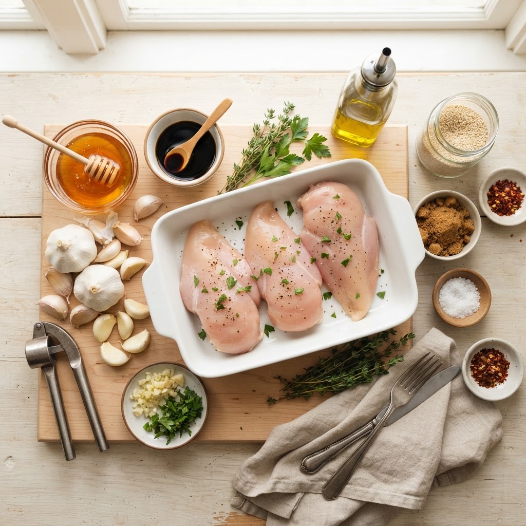 Fresh ingredients used to create this simple slow cooker meal.
