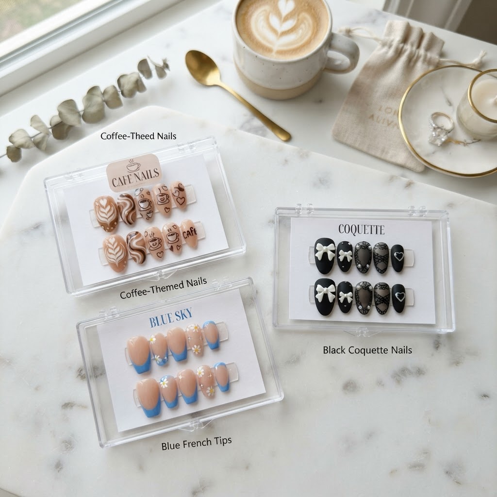 A curated collection of trendy press-on nail designs for every aesthetic.