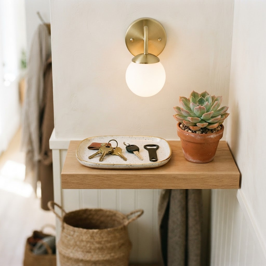 A designated drop zone keeps your keys and mail organized.