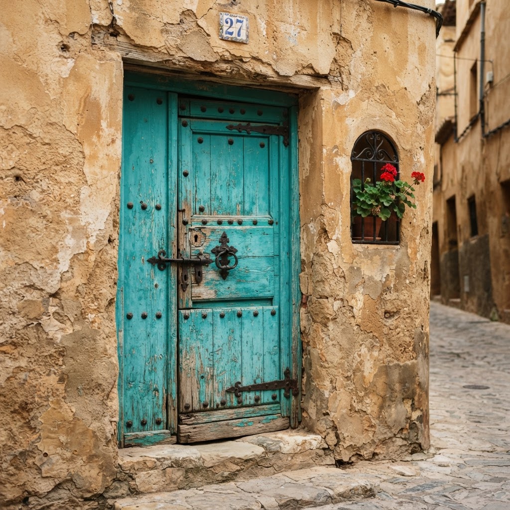 Vibrant textures found on local doorways.