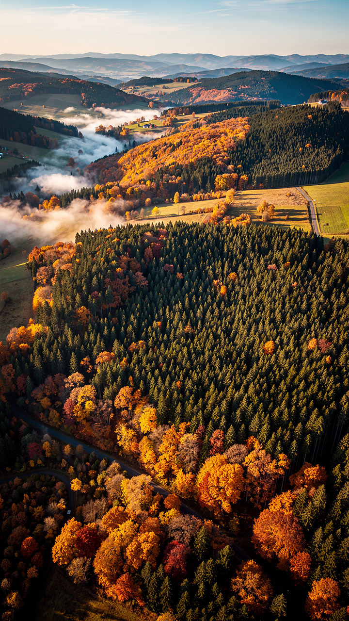 The Black Forest transforms into a breathtaking landscape of gold and crimson during the autumn months.