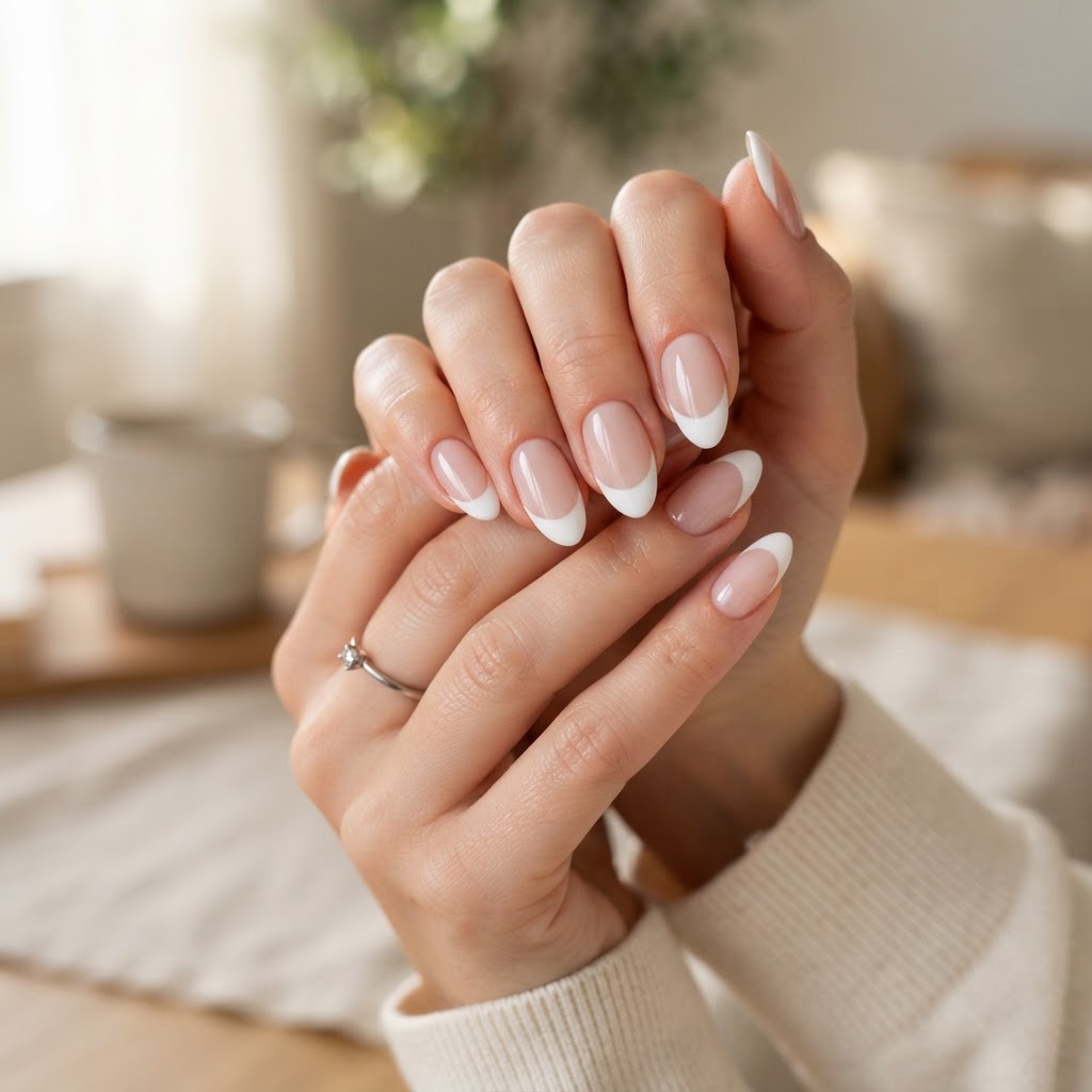 The perfect French tip application.