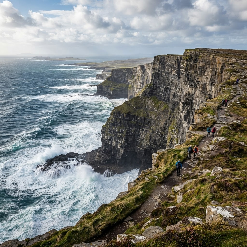 The wild Atlantic coast offers some of the most dramatic scenery in Ireland.