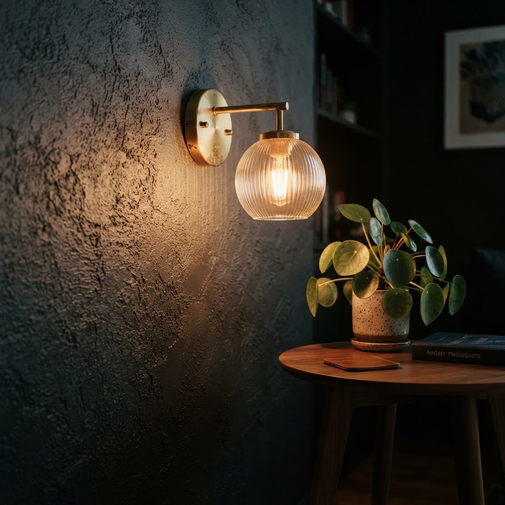 Wall-mounted sconces save space while adding sophisticated warmth.