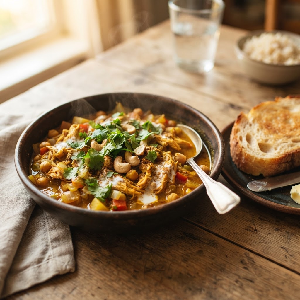 Rich and flavorful slow cooker chicken curry.