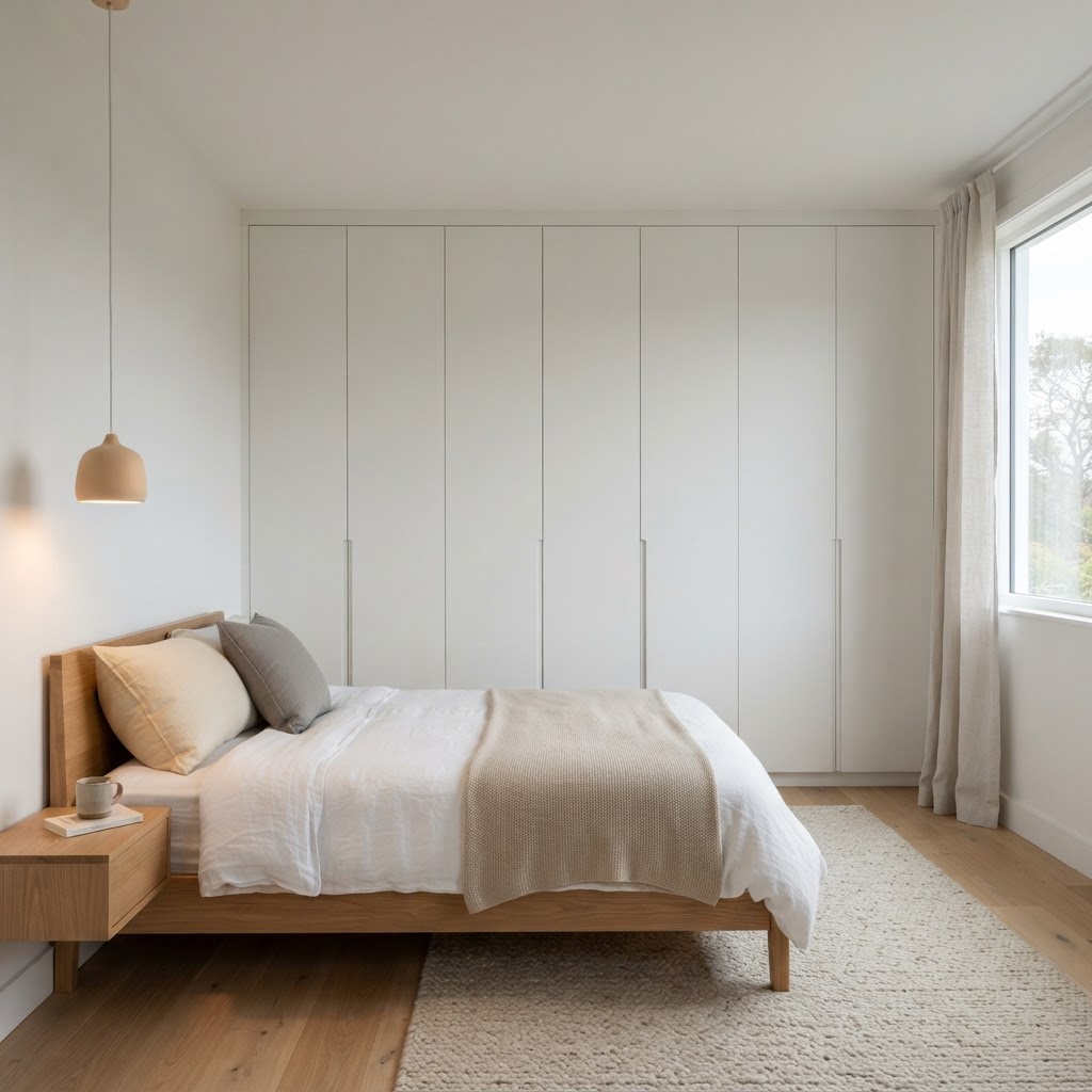Seamless built-in cabinetry helps storage disappear into the walls.