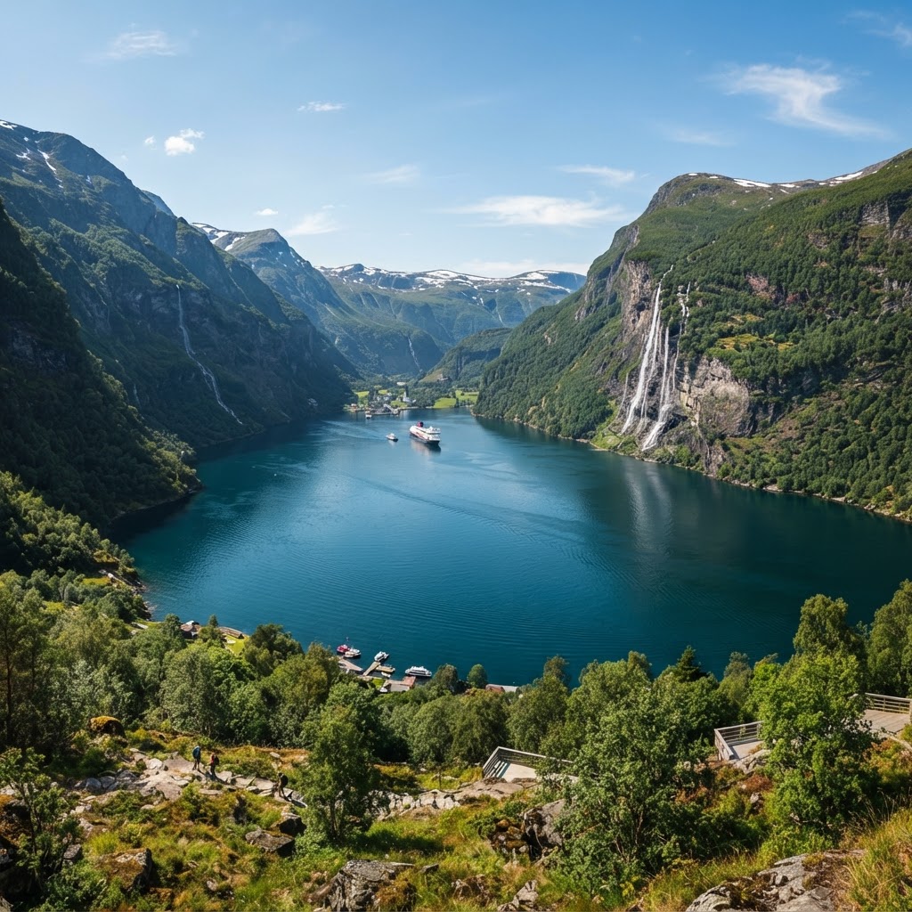The breathtaking beauty of Geirangerfjord, a UNESCO World Heritage site.