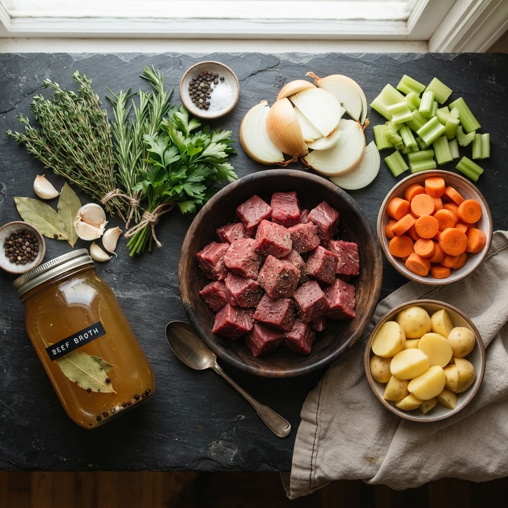 Fresh ingredients ready to be slow-cooked to perfection.