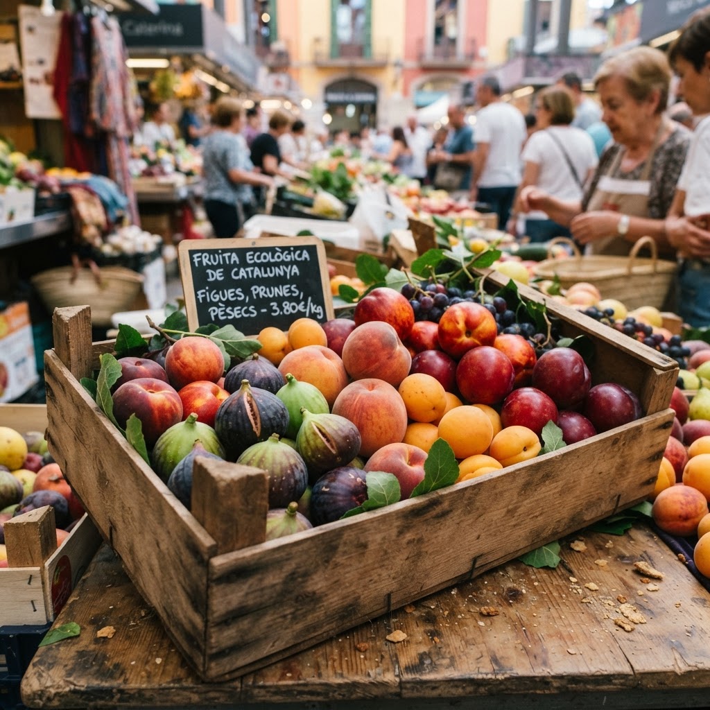 Fresh, sun-ripened Mediterranean fruits ready for market display.