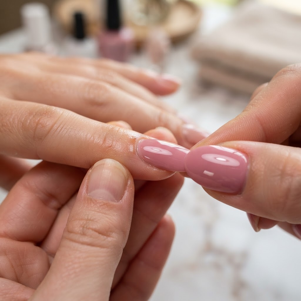 Apply firm pressure for a long-lasting, salon-style manicure.