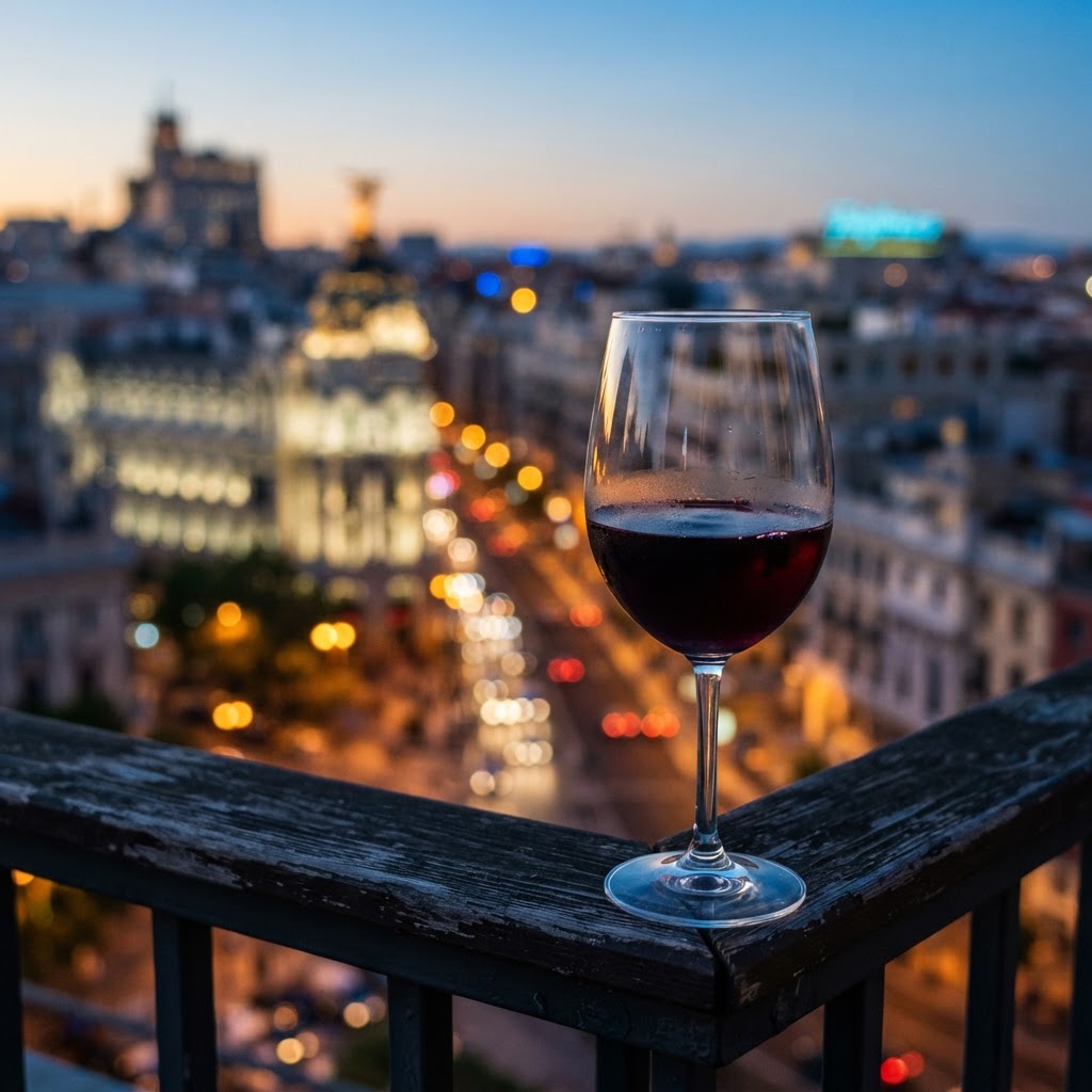 Sunset Over the Rooftops of Madrid: A Guide to the Best Views 3 Enjoying a sunset drink with a view of the city.