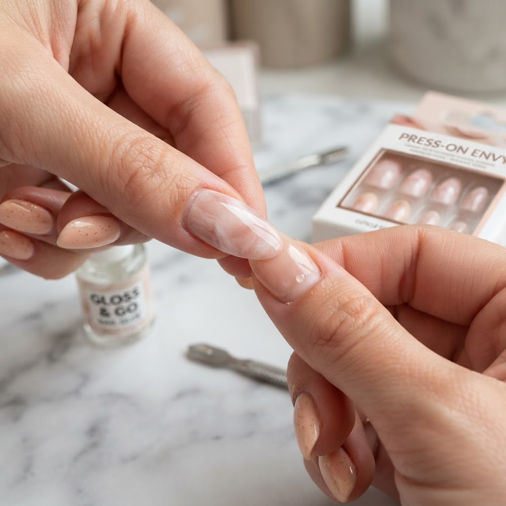 Precision is key when applying press-on nails for a flawless, long-lasting look.
