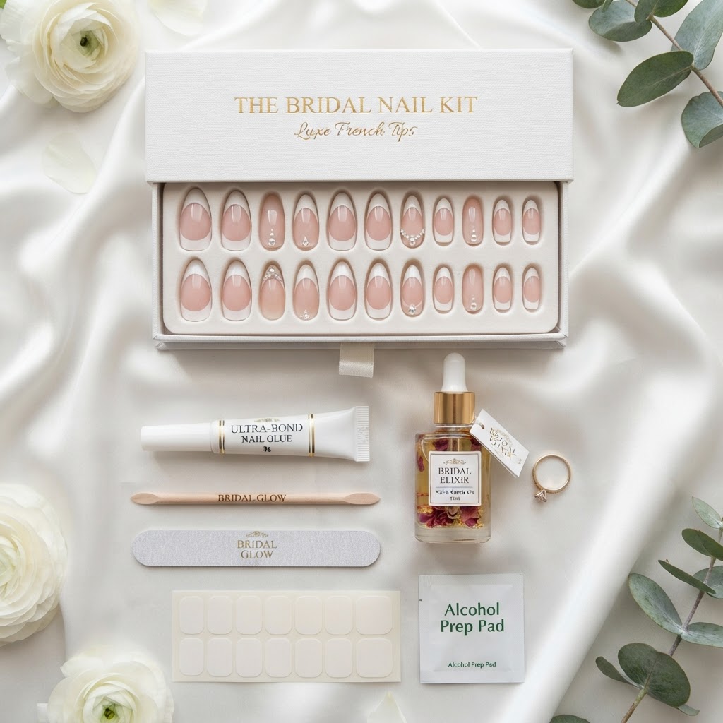 Ensure a long-lasting manicure with a complete bridal nail kit and proper application tools.