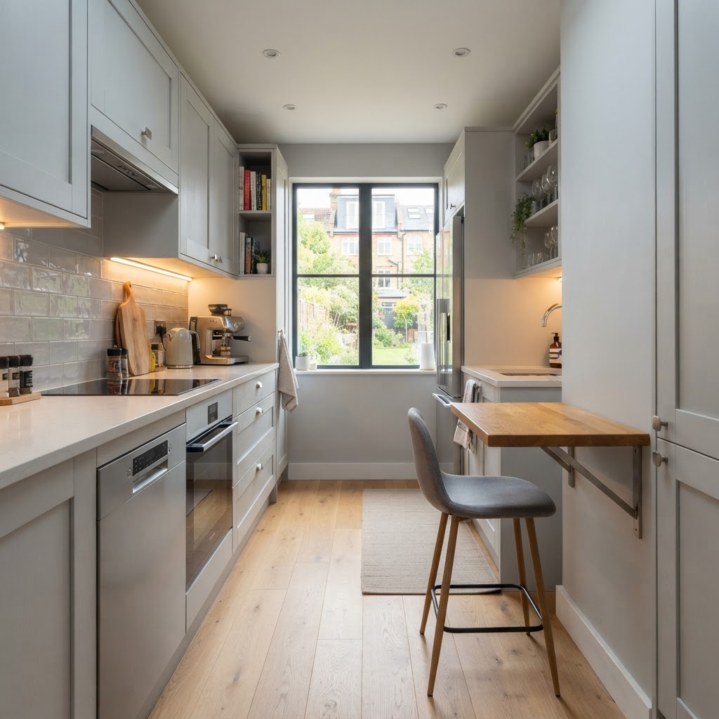 Integrated appliances create a seamless and sophisticated modern look.