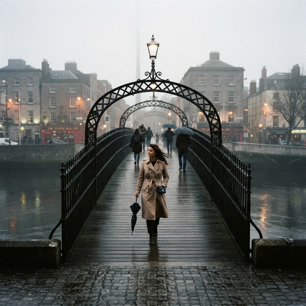 Navigating the iconic landmarks of Dublin in winter.
