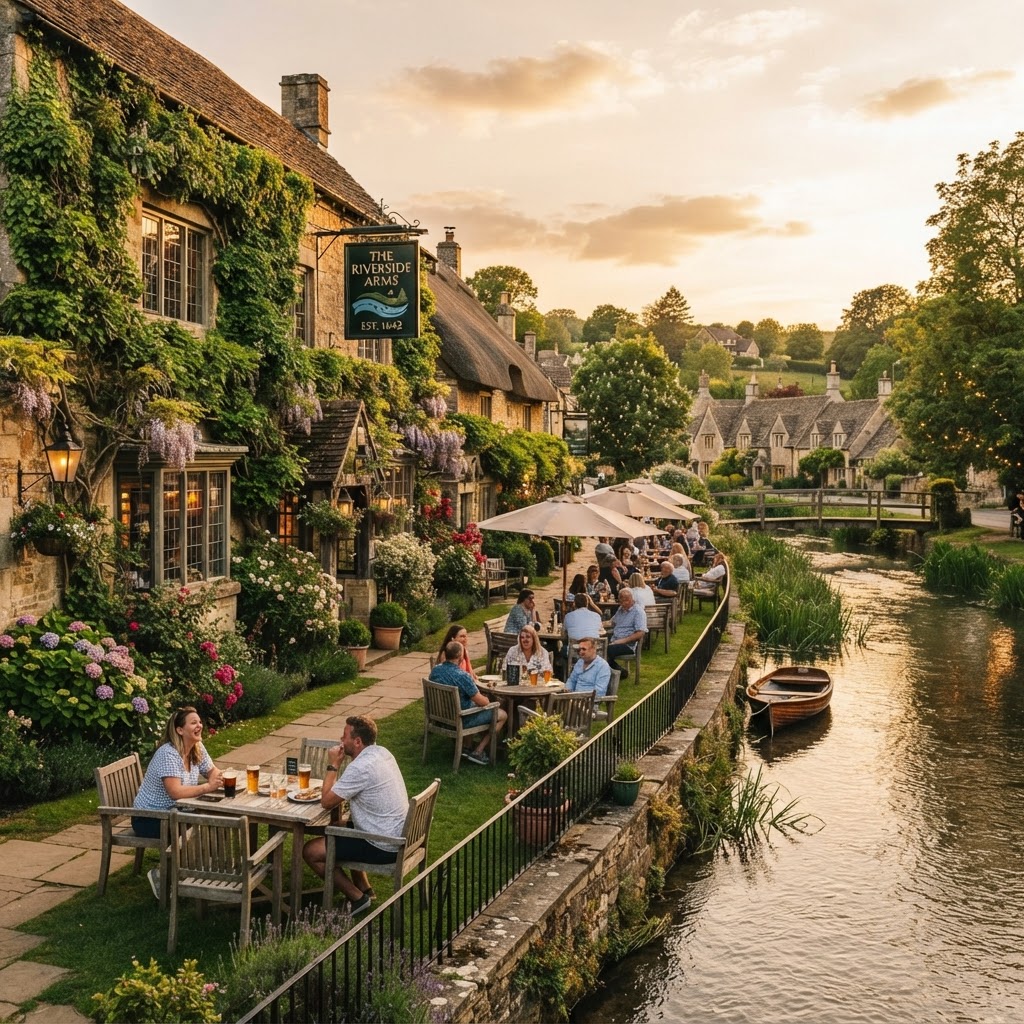 The perfect riverside setting for a quiet afternoon pint.