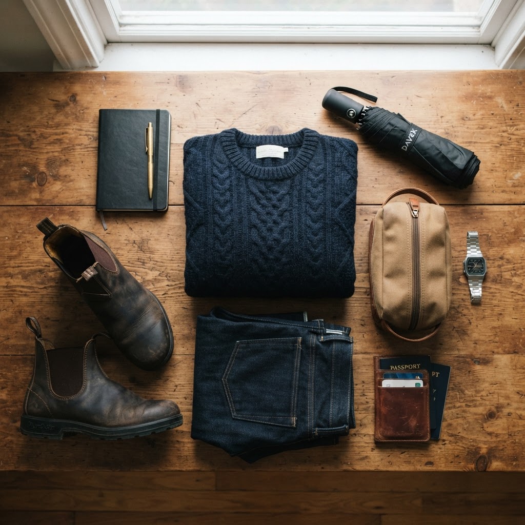 Pack versatile items that can be styled in multiple ways for your Irish trip.