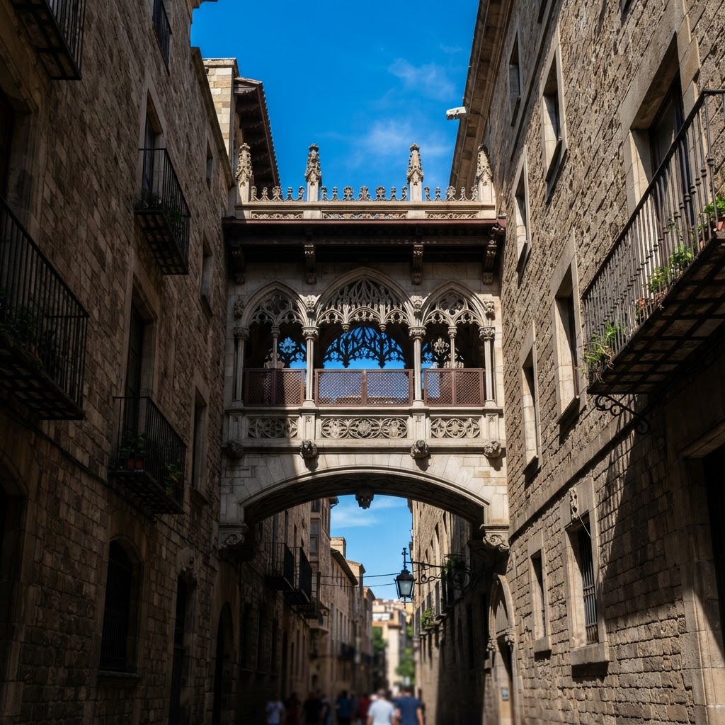 Gothic Quarter Barcelona: A Guide to Old World Magic 4 The Bishop's Bridge is a timeless icon of the city's medieval heritage.