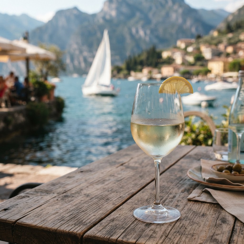 Lake Garda Summer Escapes: The Ultimate Travel Guide 4 Enjoying a glass of crisp, local Lugana wine by the water.