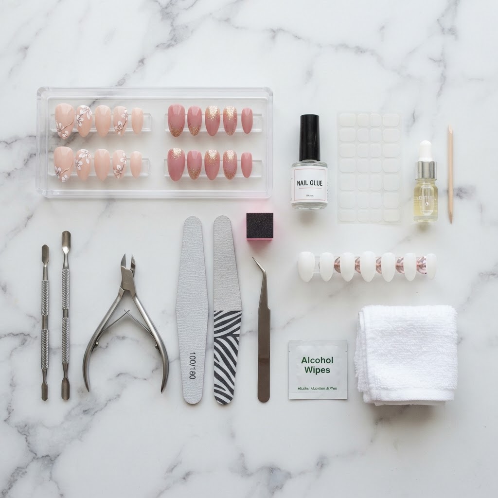 The essential nail kit for DIY press-on application.