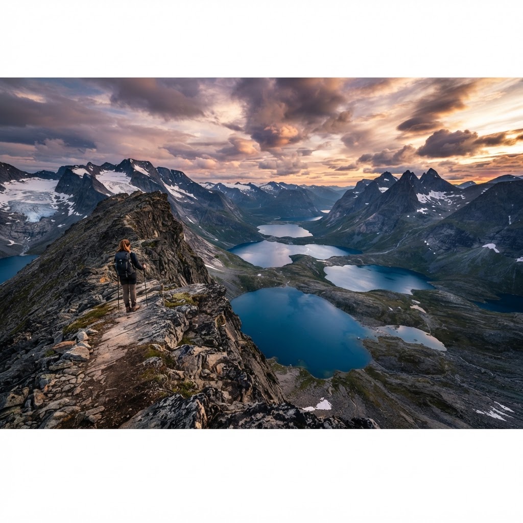 Secret Lakes of Northern Norway: Hidden Arctic Gems 5 Trekking through the remote landscapes of Northern Norway.