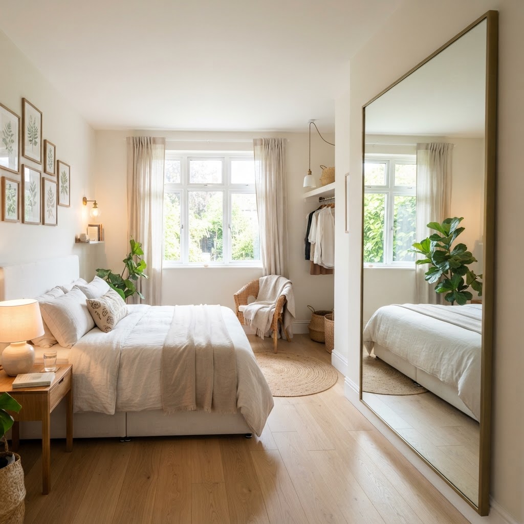 Mirrors are essential for creating the illusion of more space.