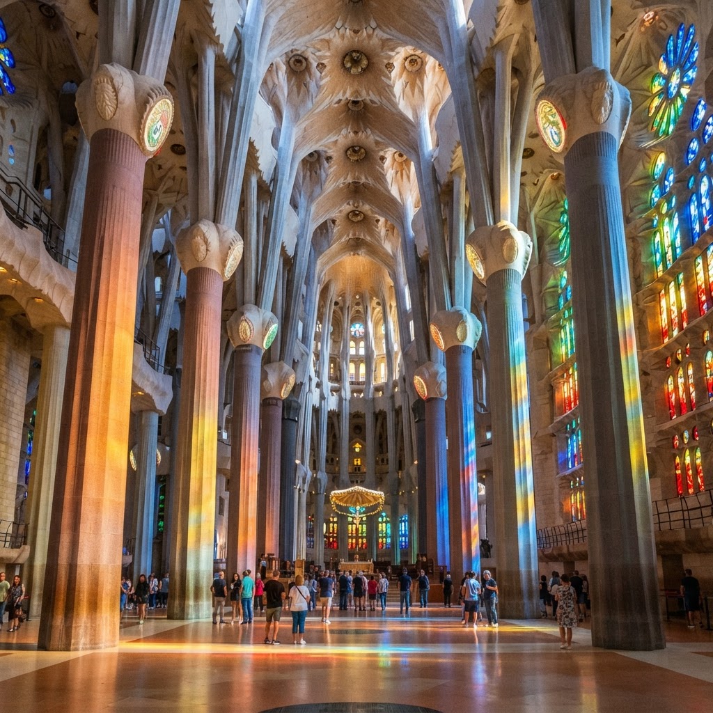 Spain Travel Moments: 7 Experiences to Treasure Forever 3 The ethereal light inside Gaudi’s architectural masterpiece, the Sagrada Familia.