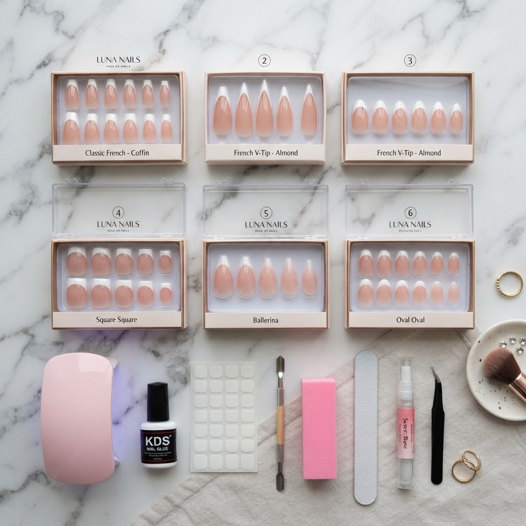 A variety of press-on nail sets ready for any occasion.