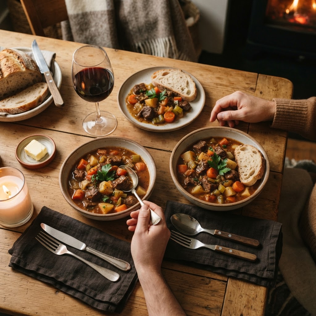 A perfect winter dinner setting for the family.