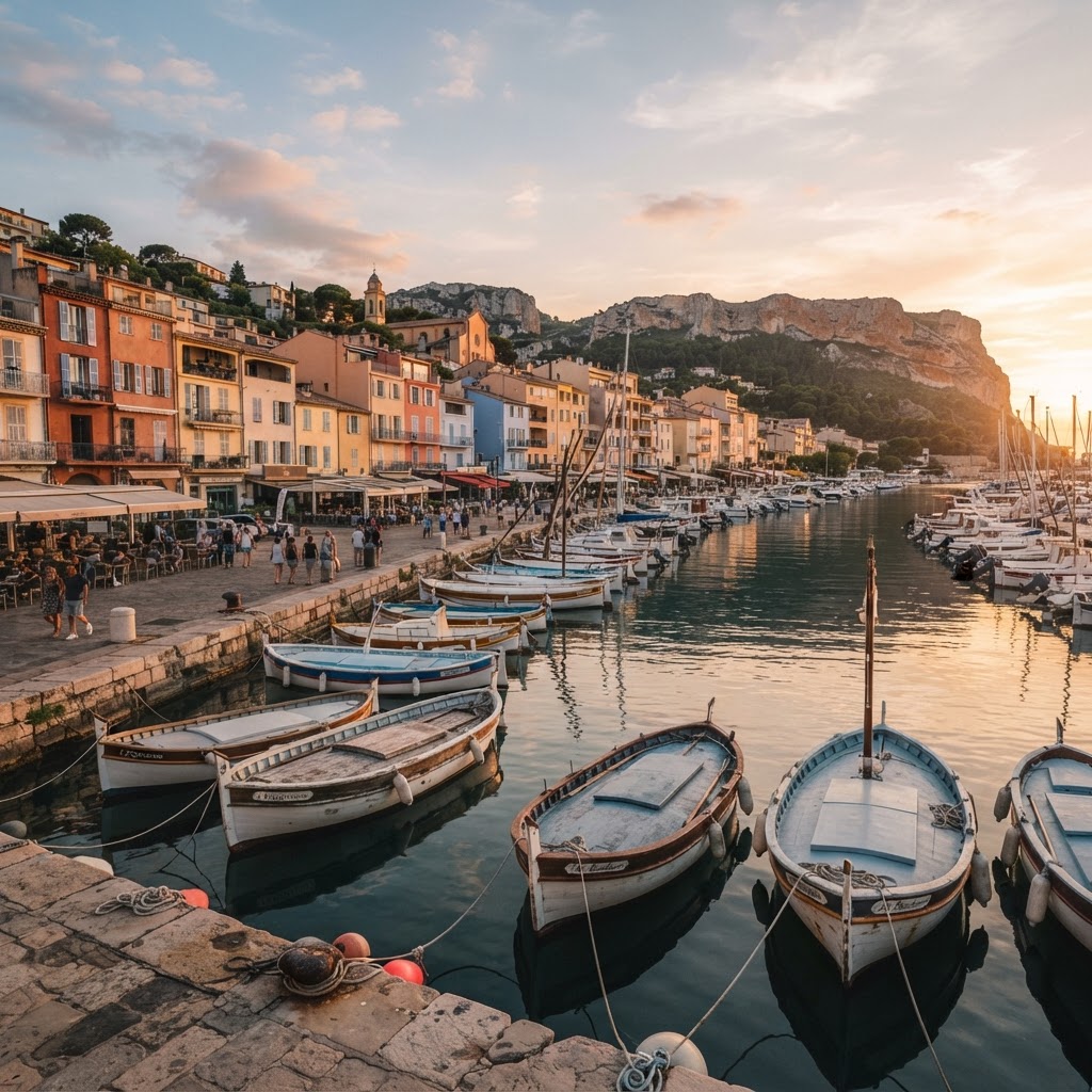The picturesque and tranquil harbor of Cassis, France.