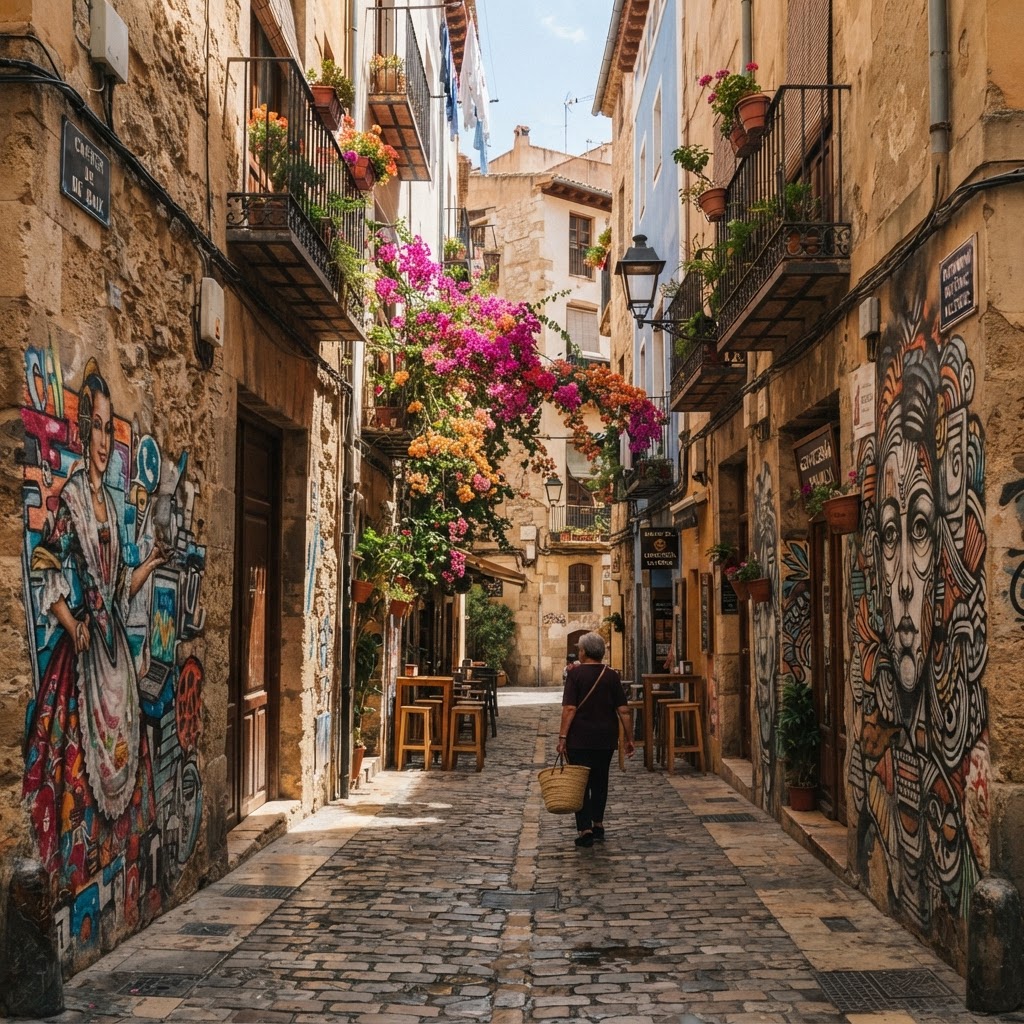 The artistic and historic charm of the Barrio del Carmen alleys.
