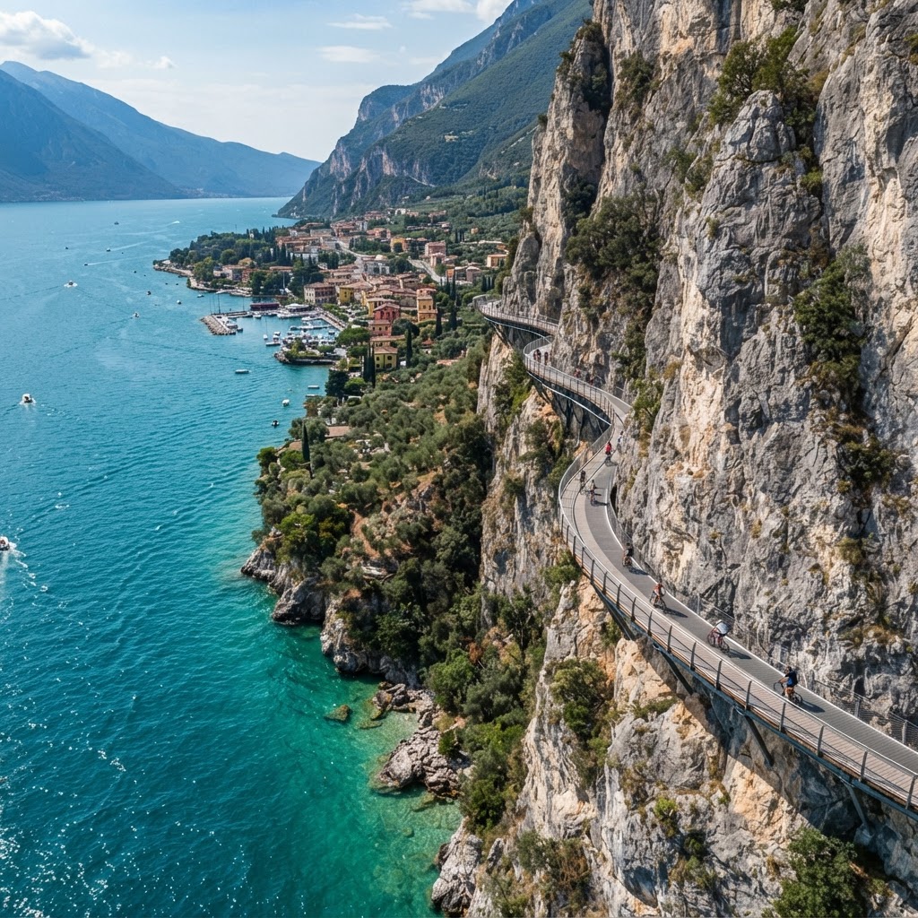 Lake Garda Summer Escapes: The Ultimate Travel Guide 5 The breathtaking suspended cycle path in Limone sul Garda.