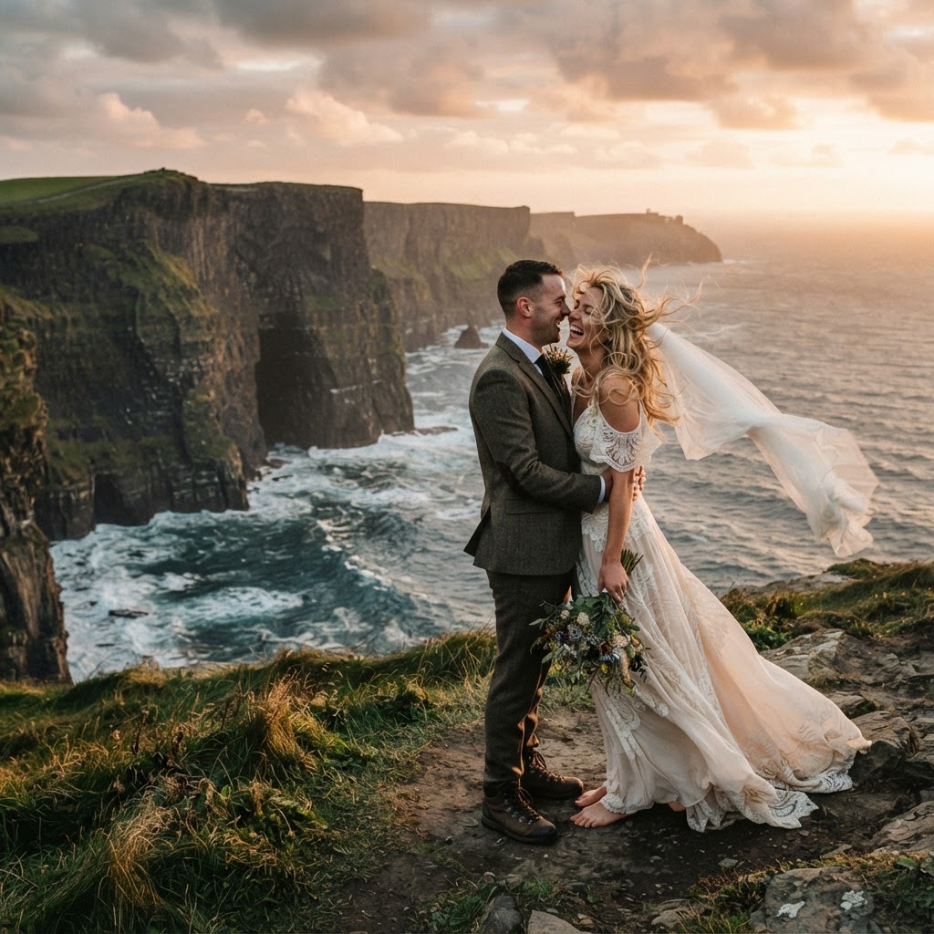 An unforgettable elopement at the majestic Cliffs of Moher, Ireland.