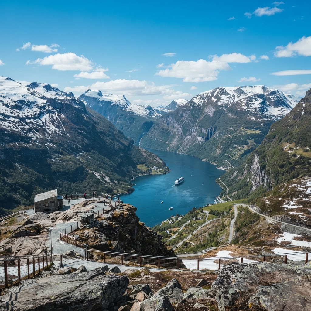 The breathtaking panoramic view from the Dalsnibba Skywalk.