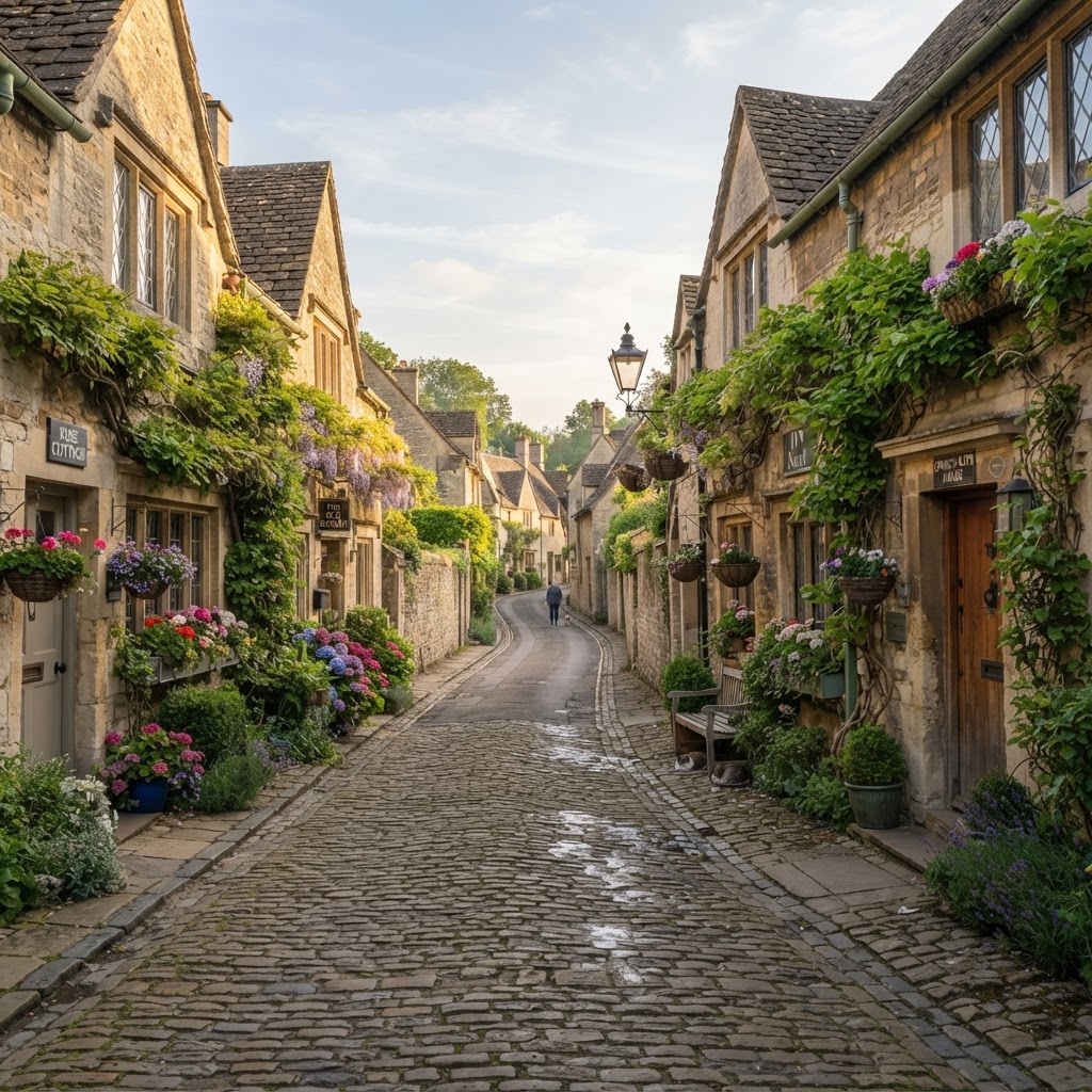 Explore the quiet, picturesque lanes of a traditional English village.