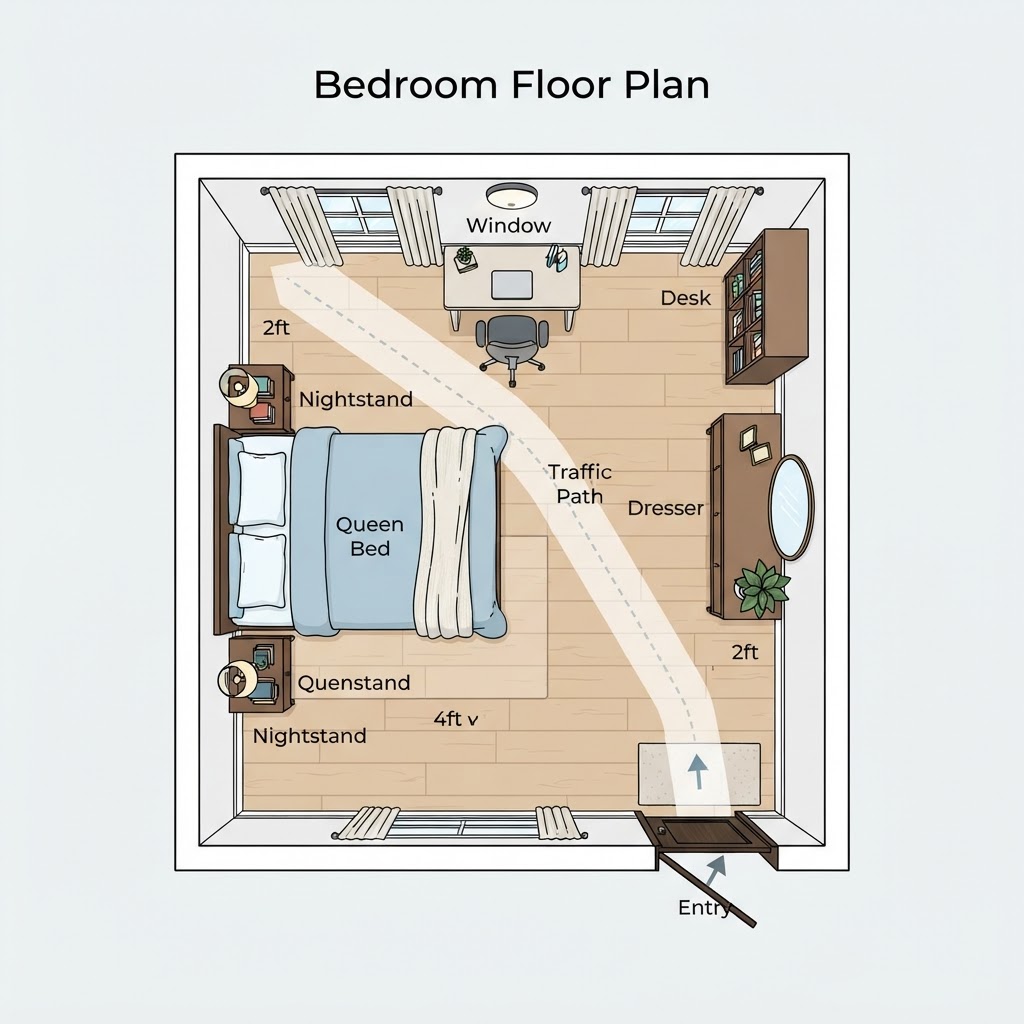 Strategic furniture layout is key to improving room flow.