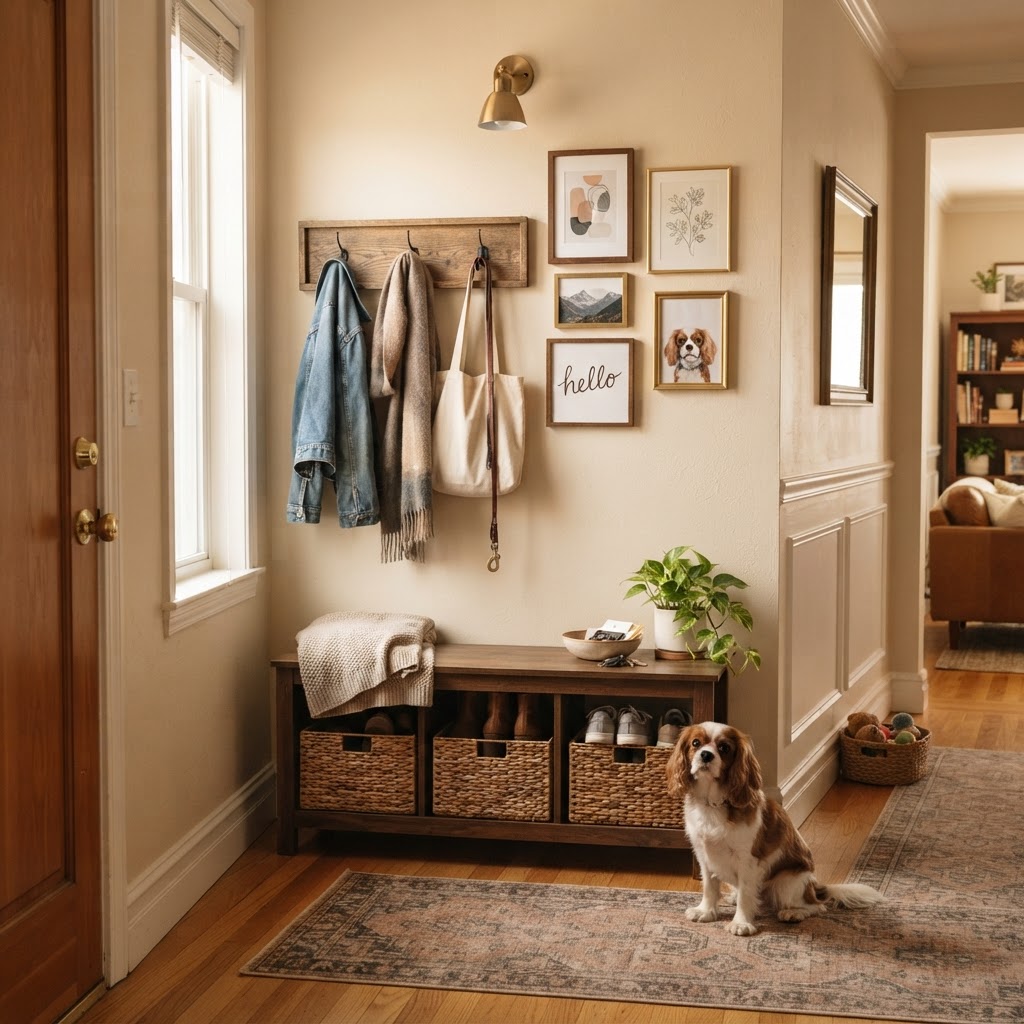 Maximize vertical space with wall-mounted storage to keep floors clear.