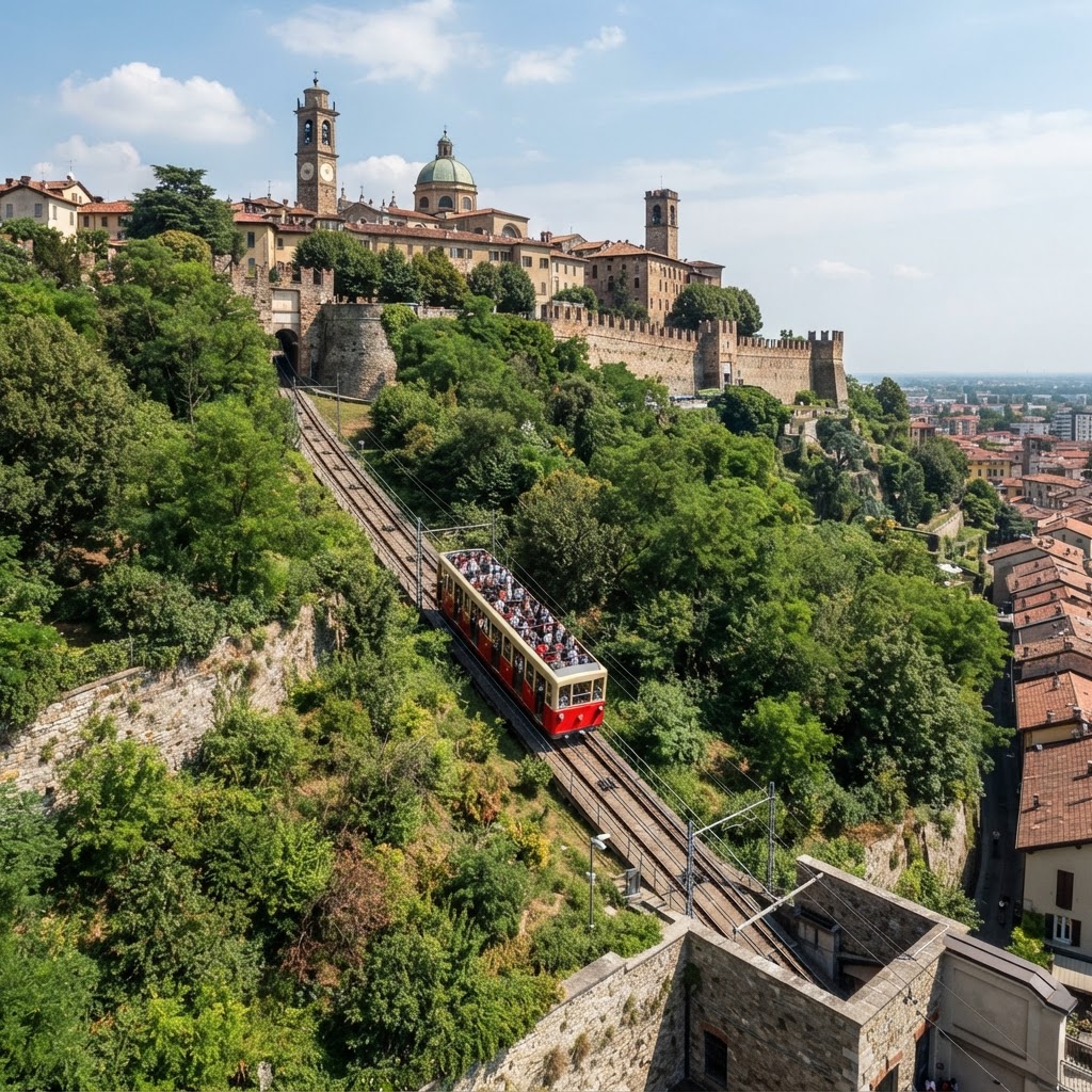 The iconic funicular, the best way to travel between the lower and upper city.